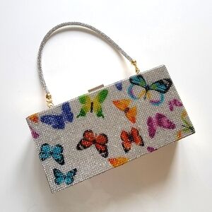 Y2k Butterfly Rhinestone Clutch Handbag Formal Purse